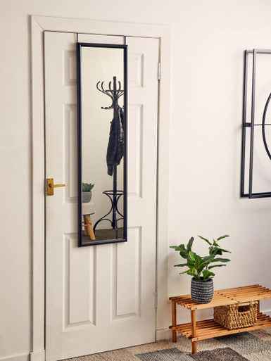 Mize Black Plastic Frame Over Door Mirror