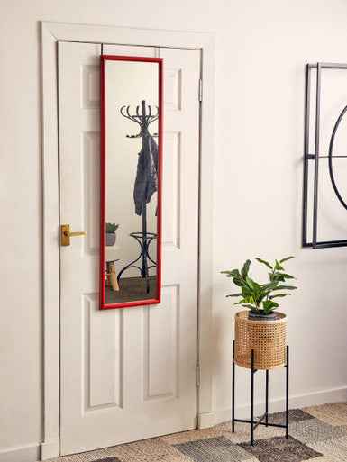 Mize Red Plastic Frame Over Door Mirror