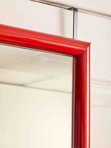 Mize Red Plastic Frame Over Door Mirror