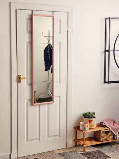 Mize Pink Plastic Frame Over Door Mirror
