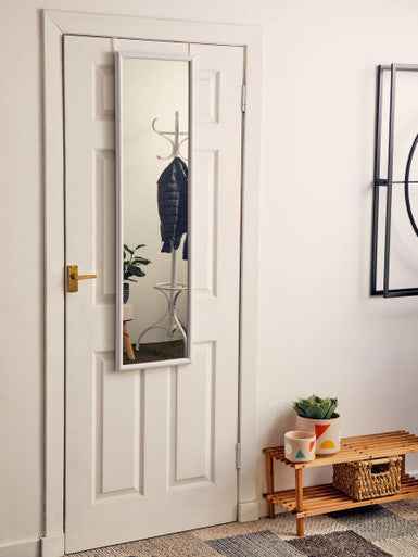 Mize White Plastic Frame Over Door Mirror