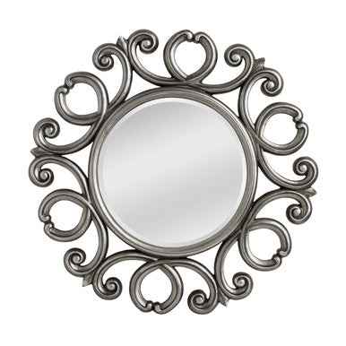 Adelere Silver Finish Frame Round Wall Mirror