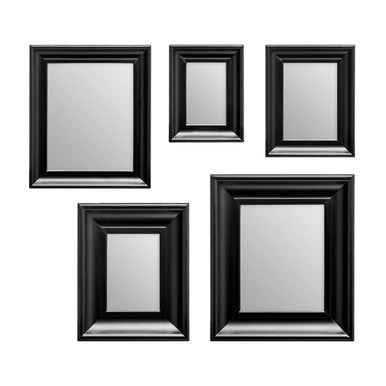 Judkins Black Frame 5Pc Mirror Set