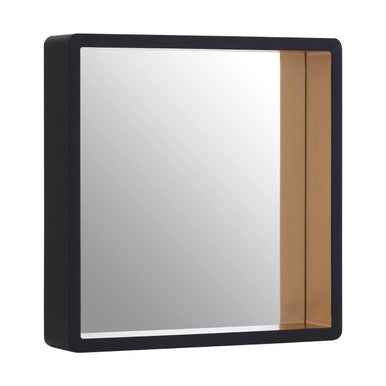 Trosa Medium Black Wall Mirror With Gold Edge
