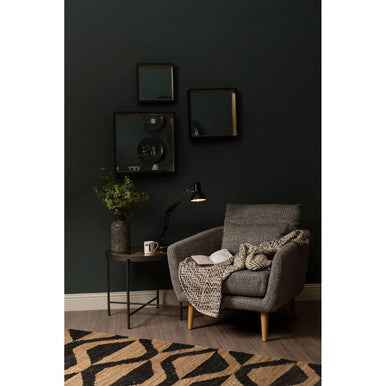 Trosa Medium Black Wall Mirror With Gold Edge