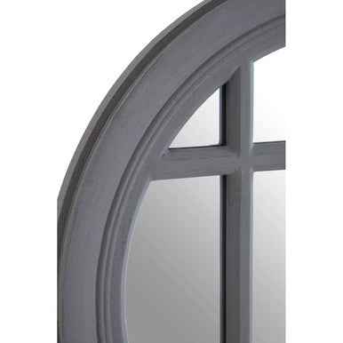 Hawthorne Flat Wood Round Grey Wall Mirr