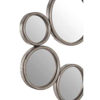 Zariah Large Silver Multi Circle Wall Mirror