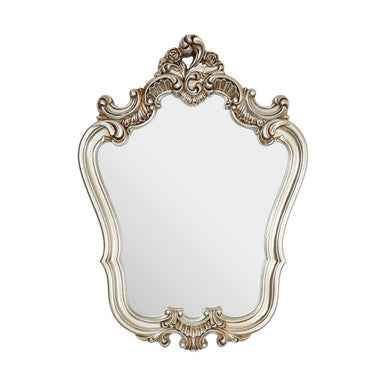Adelere Champagne Finish Rose Crest Wall Mirror