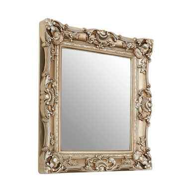 Adelere Champagne Finish Square Ornate Wall Mirror