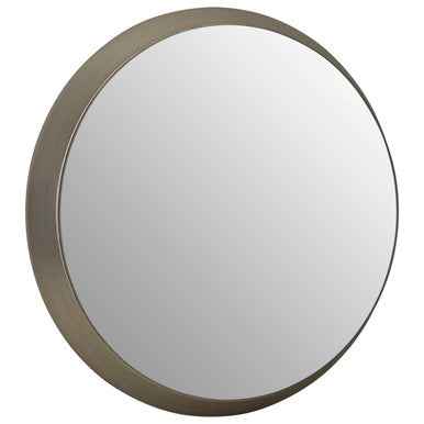 Athena Small Round Wall Mirror With Silver Frame
