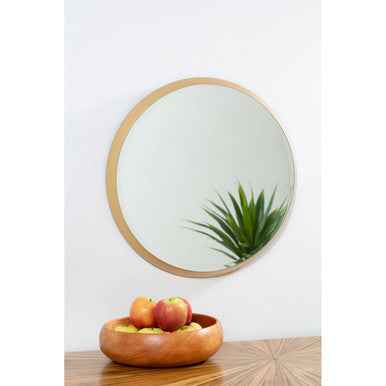 Athena Medium Round Wall Mirror With Gold Frame