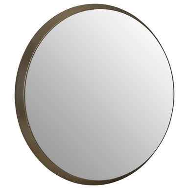 Athena Large Round Wall Mirror With Silver Frame