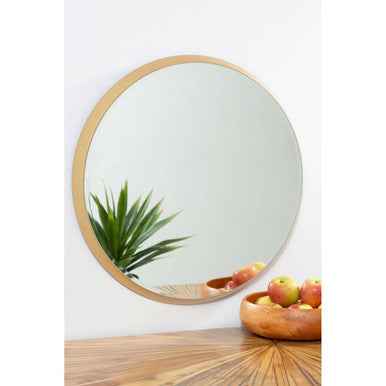 Athena Large Round Wall Mirror With Gold Frame