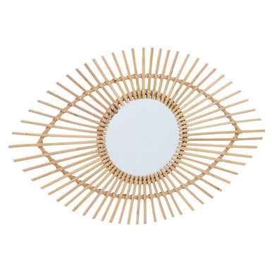 Mataram Natural Rattan Eye Shape Wall Mirror