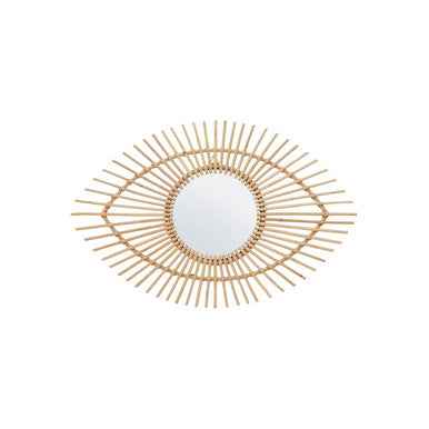 Mataram Natural Rattan Eye Shape Wall Mirror