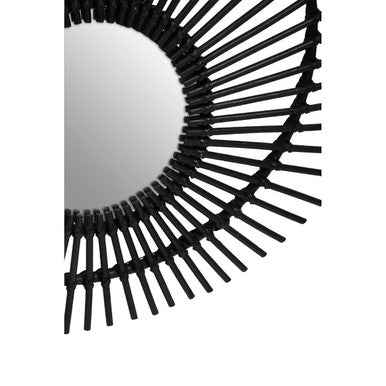 Mataram Black Natural Rattan Wall Mirror