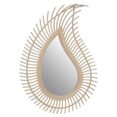 Mataram Teardrop Natural Rattan Wall Mirror