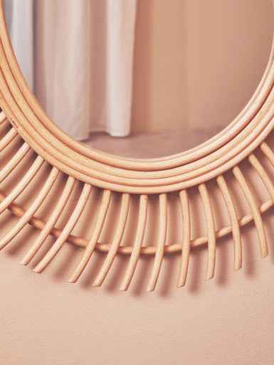 Mataram Teardrop Natural Rattan Wall Mirror