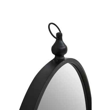 Avento Black Wall Mirror With Circular Hook