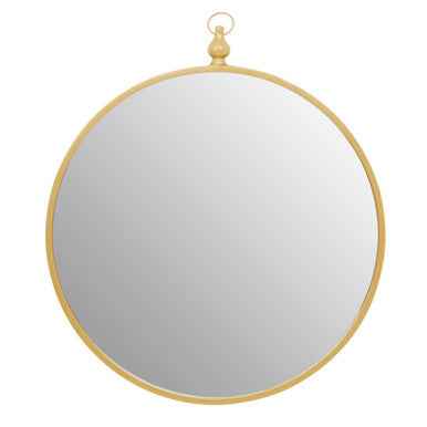 Avento Gold Finish Round Wall Mirror With Hook