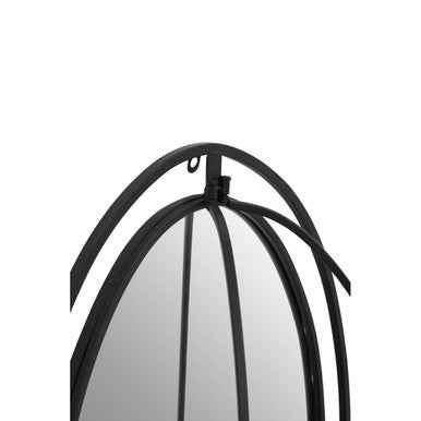 Avento Oval Shelved Black Wall Mirror