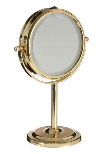 Cassini Gold Finish Small LED Table Mirror