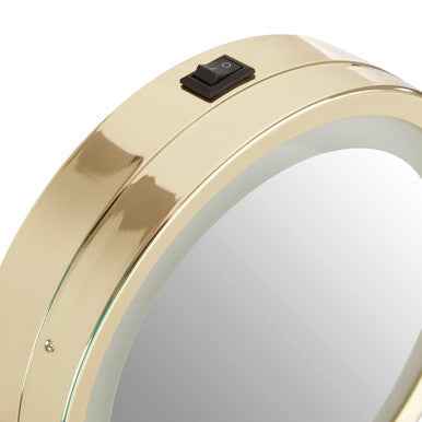 Cassini Gold Finish Large LED Table Mirror