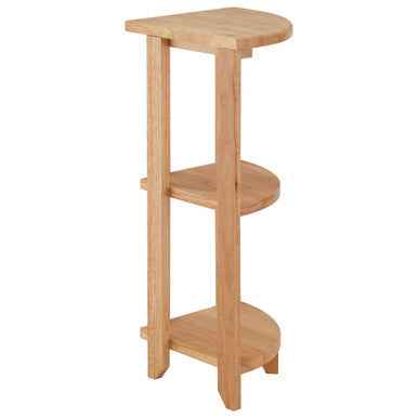 Three Tier Tropical Hevea Wood Corner Shelf Unit
