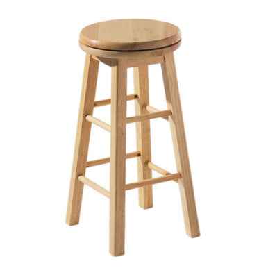 Solid Natural Tropical Hevea Wood Bar Stool