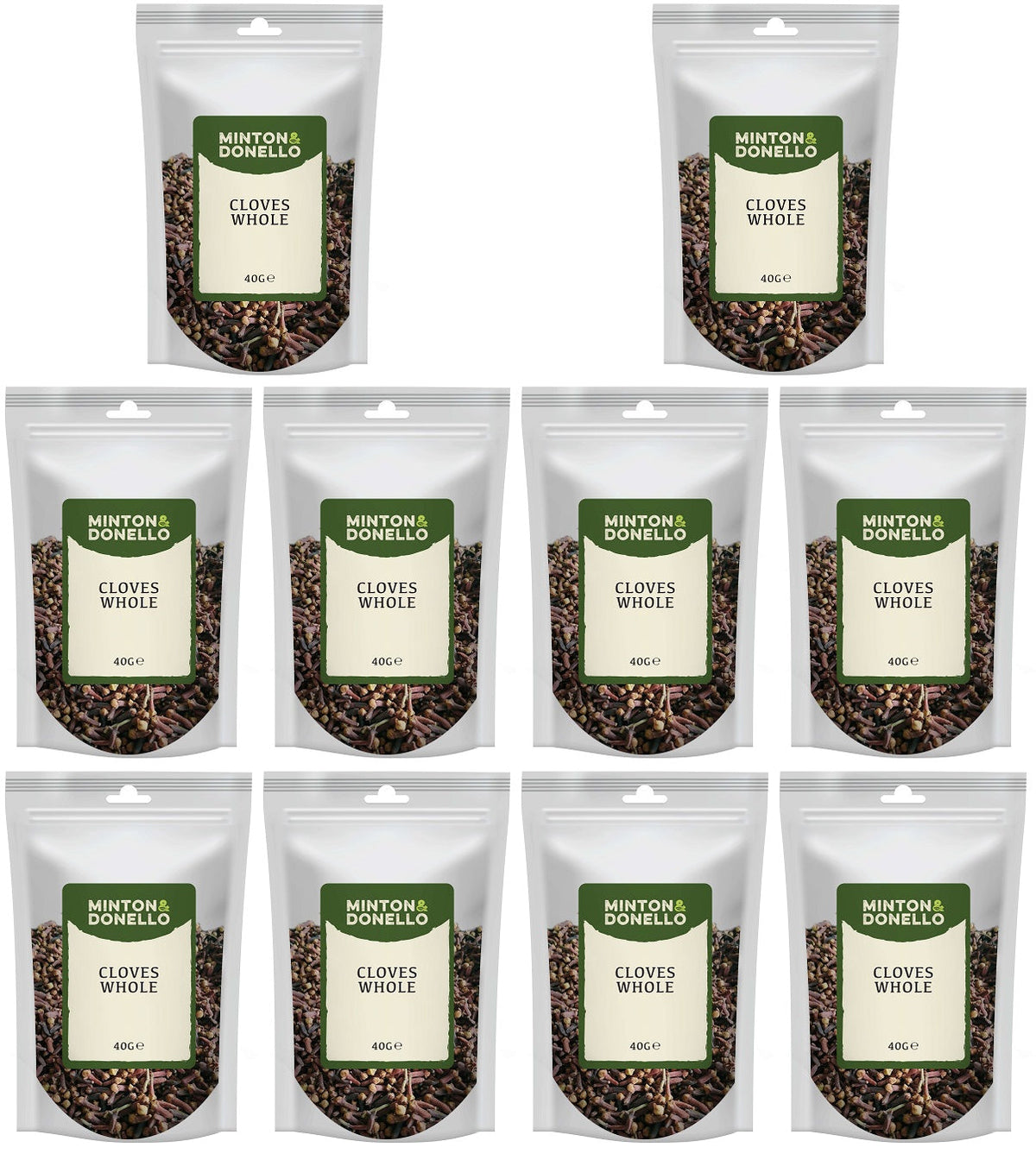10 x Minton & Donello Cloves Whole - 40g