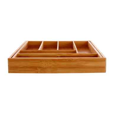 Bamboo Rectangular Expandable Cutlery Tray