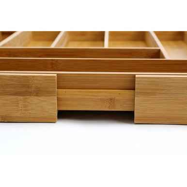 Bamboo Rectangular Expandable Cutlery Tray