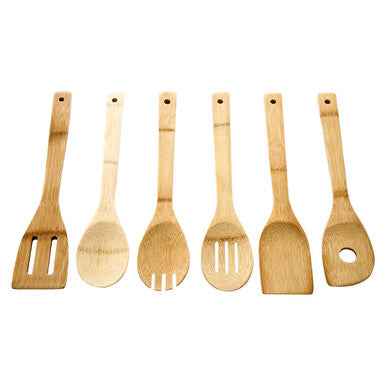 Aleki 6Pc Bamboo Kichen Utensil Set