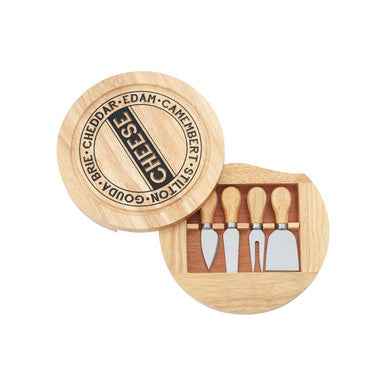 Soka Rubberwood 4pc Cheese Knife Set Wit