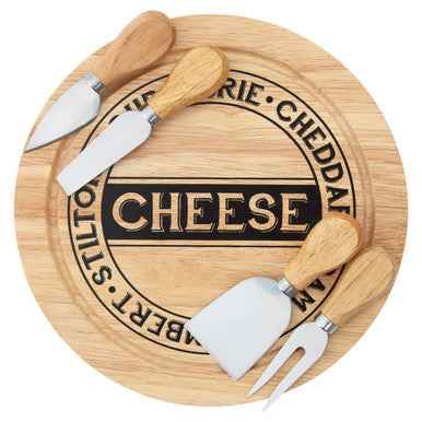 Soka Rubberwood 4pc Cheese Knife Set Wit