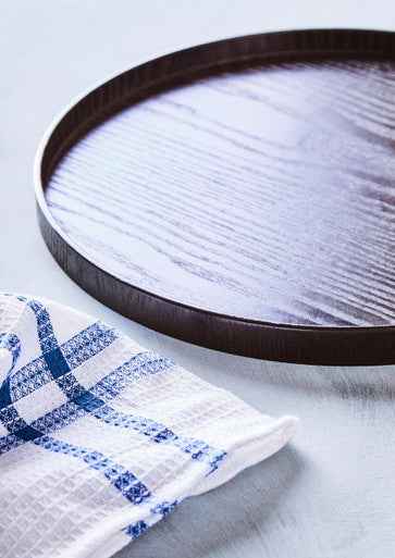 Bessan Large Black Fir Wood Tray