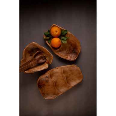 Savin 2 Section Serving Dish In Cedarwood