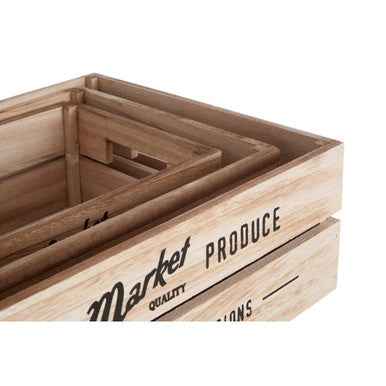 Set Of 3 Rustic Provisions Natural Crates