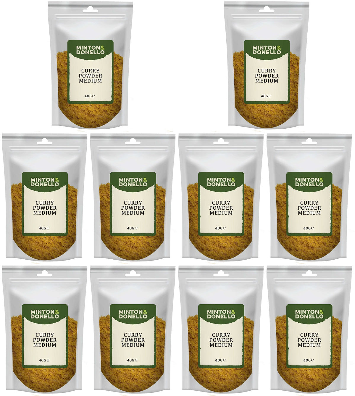 10 x Minton & Donello Curry Powder Medium - 40g
