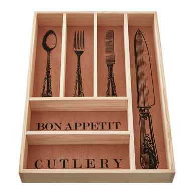 Bessan Wooden Vintage Design Cutlery Tray