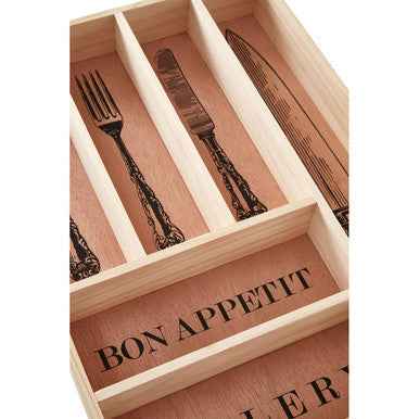 Bessan Wooden Vintage Design Cutlery Tray