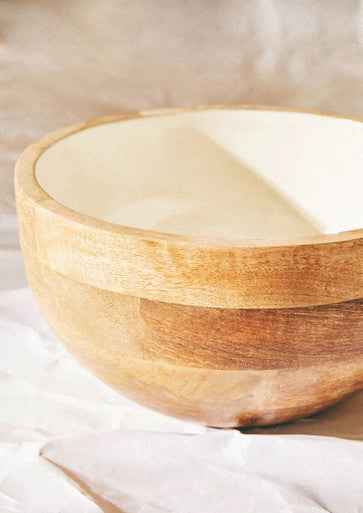 Kara Mango Wood Round Serving Bowl