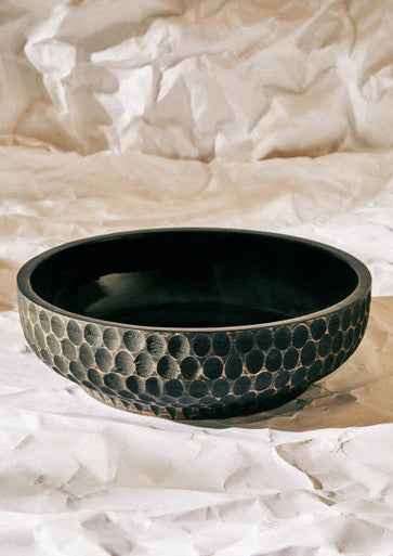 Kara Large Black Mango Wood Bowl
