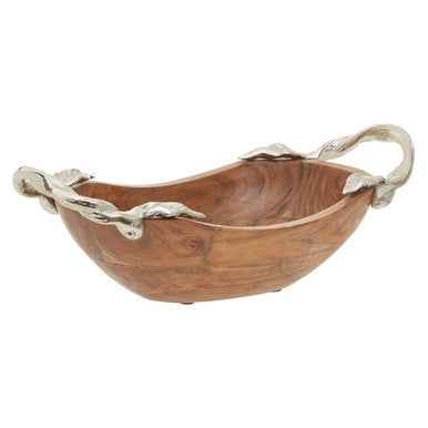 Vine Acacia Wood Small Oval Bowl