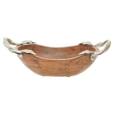 Vine Acacia Wood Small Oval Bowl