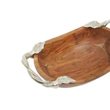 Vine Acacia Wood Small Oval Bowl
