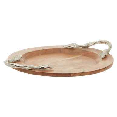 Vine Acacia Wood Small Round Tray