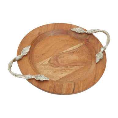 Vine Acacia Wood Small Round Tray