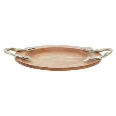 Vine Acacia Wood Small Round Tray