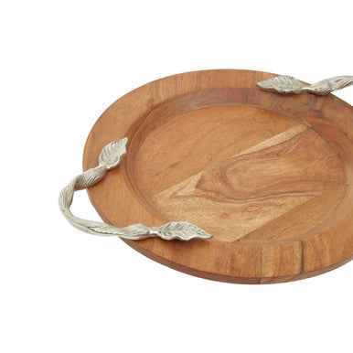 Vine Acacia Wood Small Round Tray